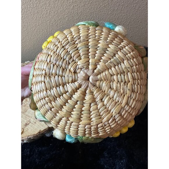 Vintage Hand Woven Nesting Seagrass Rustic Baskets Fruit Handles Set Of 3 - Picture 4 of 10